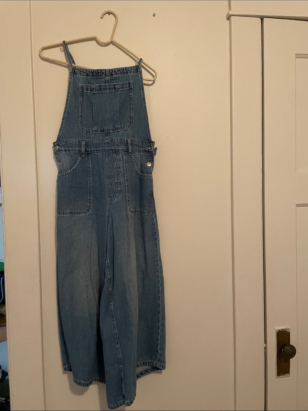 We The Free Light Blue Denim Overalls
